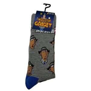 Inspector Gadget Crew Socks Gray Blue Retro 80s 90s Nostalgia One Size